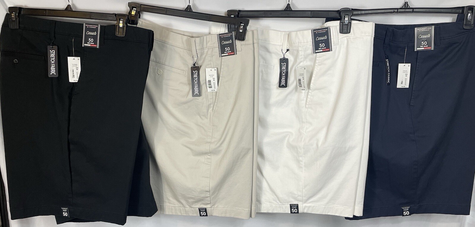 Roundtree & Yorke Big Man Shorts Size 50 CASUALS Navy, Black, Stone or White NWT