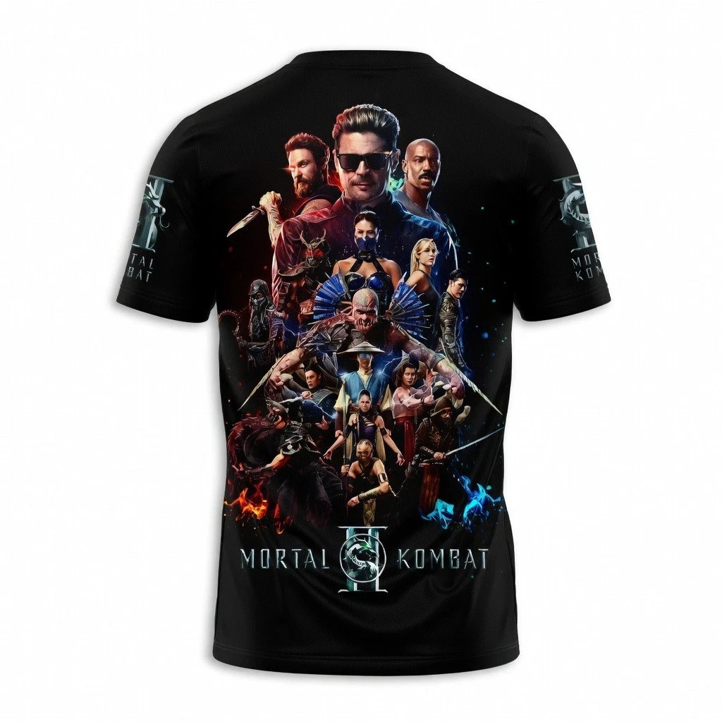 Mortal Kombat 2 Movie Shirt 2026 Johnny Cage Kitana All Over Print Black