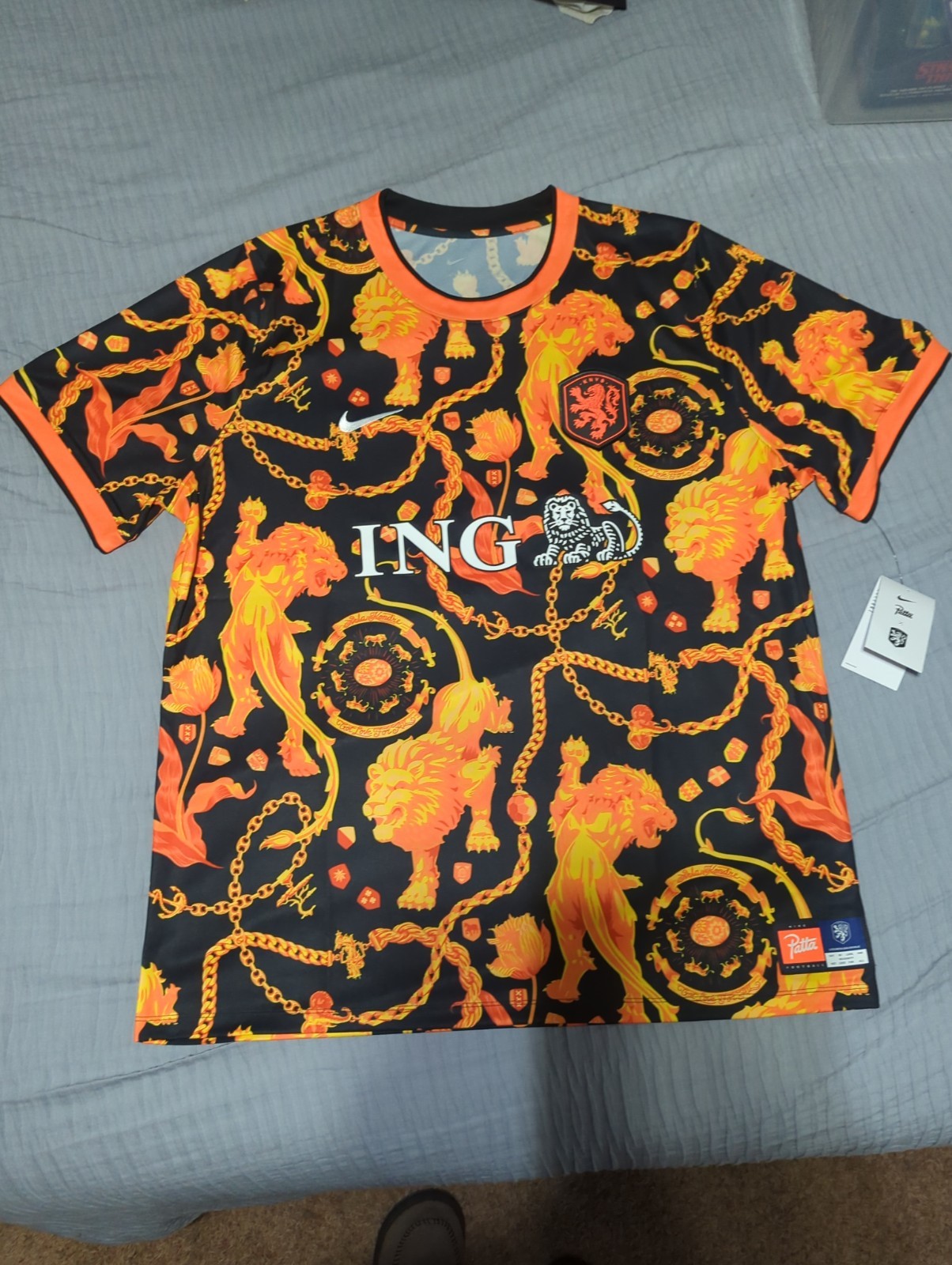 Size XXL-Nike x Patta Netherlands Academy Pro Lion Jersey (IH1678-010) FIFA!