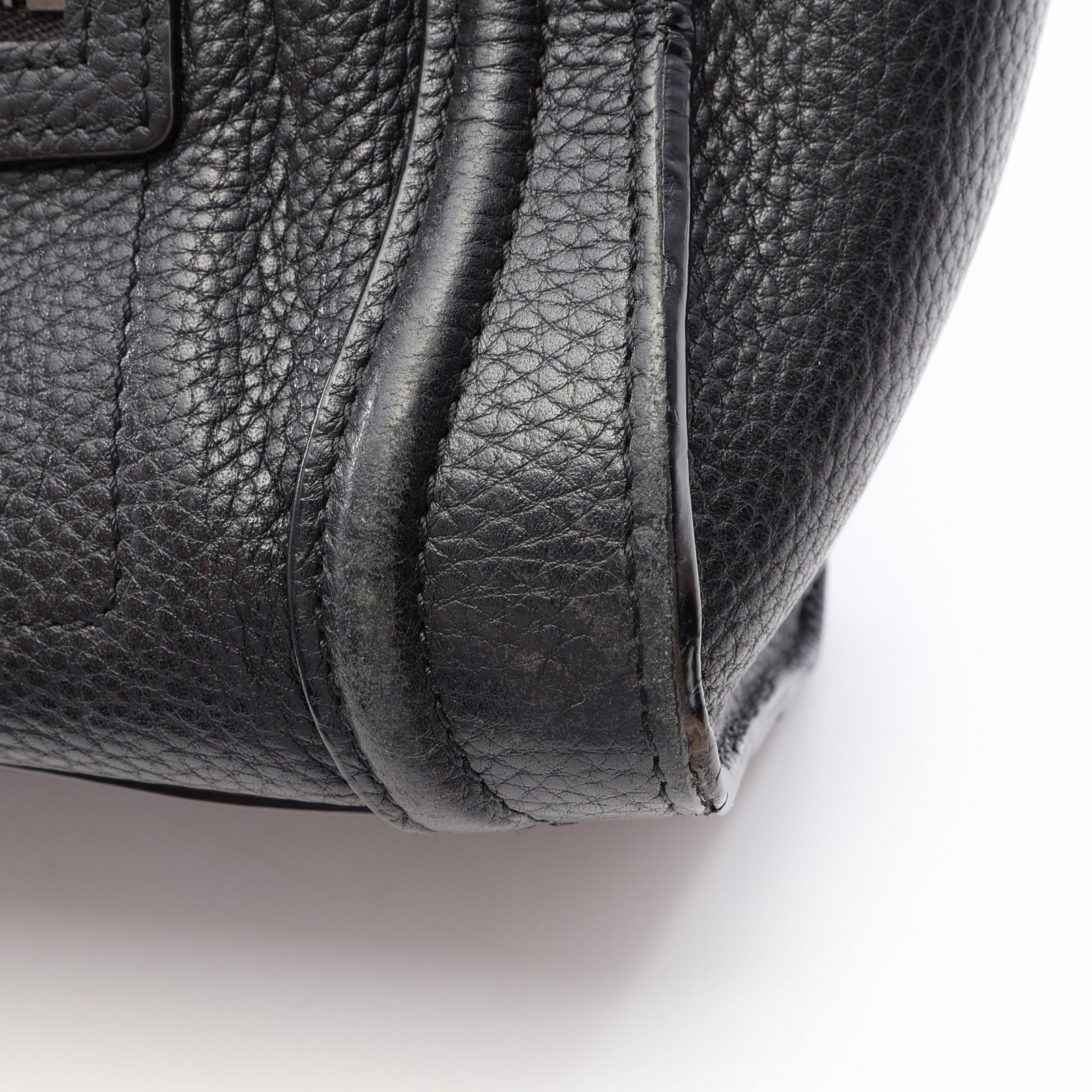 CELINE Luggage Nano Shopper Shoulder Crossbody Handbag 168243 leather Black Used