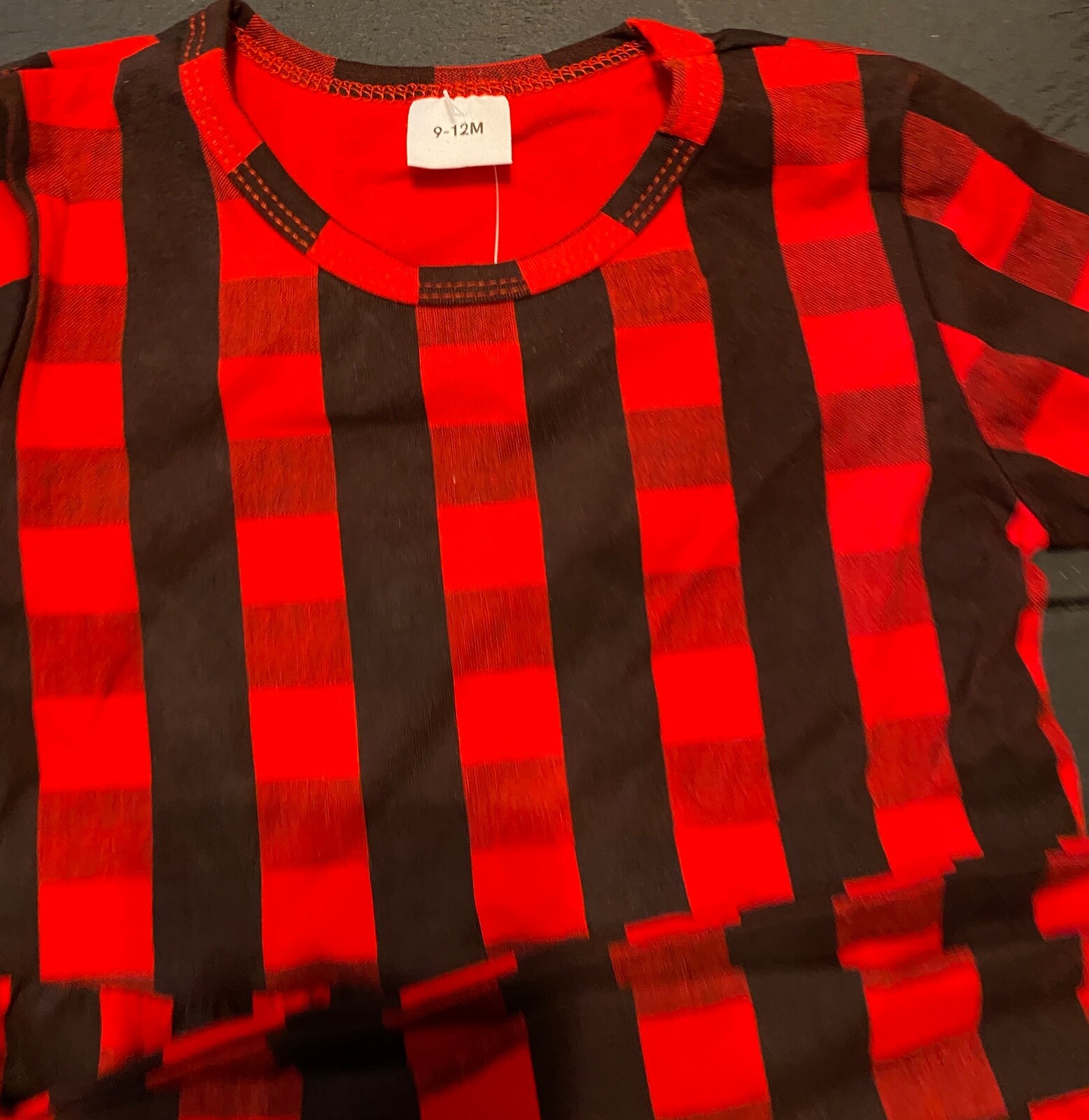 NWT Pat Pat Red / Black Checkered Little Girls Jumpsuit 9-12 Months With Belt
