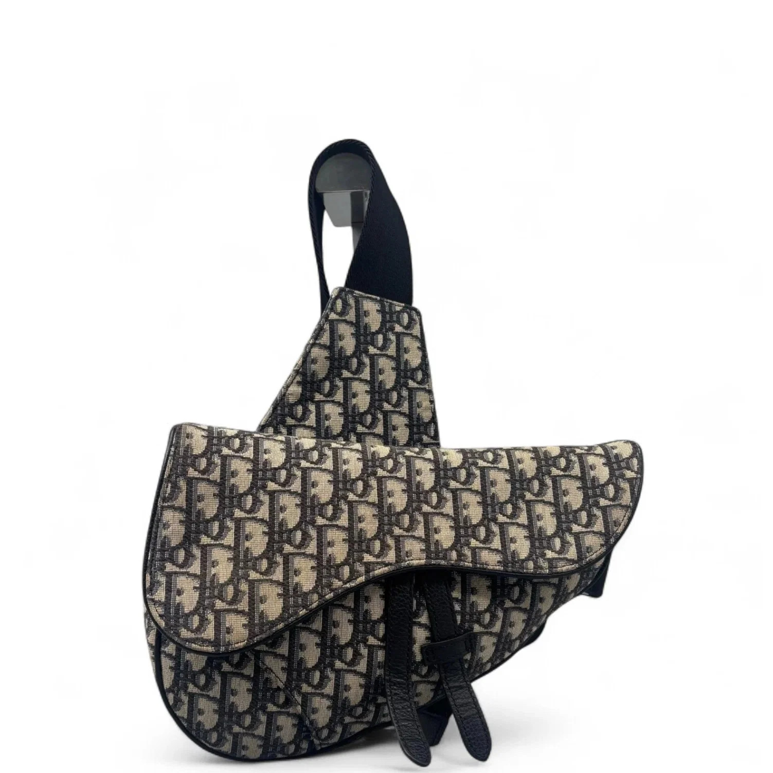 Dior Mans Saddle Bag Black Beige Navy Oblique (mx072426a6r)