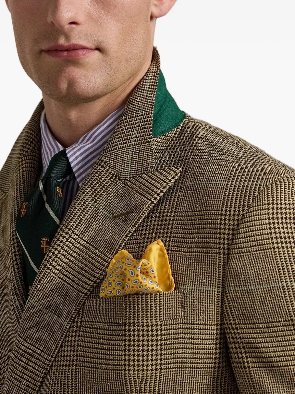 Business Check Mens Jackets Suits Slim Fit Peak Lapel Outwear Double Breasted