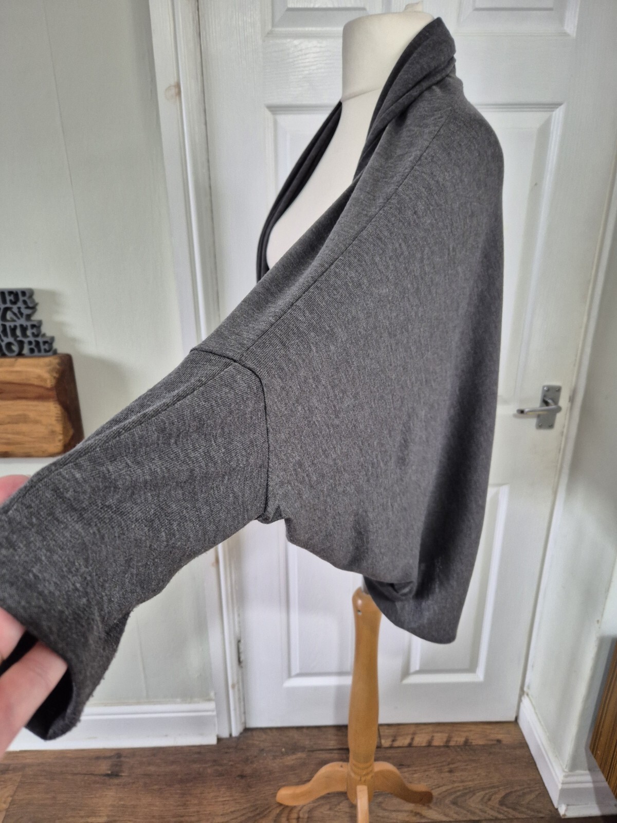 Attitudes By Renee Cardigan Grey Marl Batwing Sleeve Uk2xl Smart Casual
