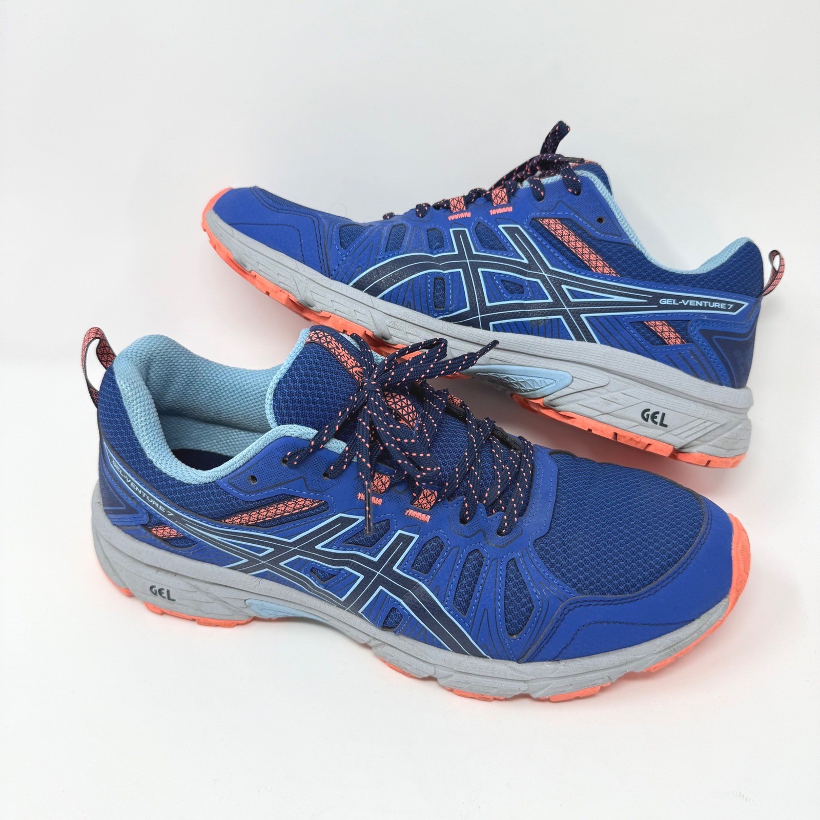 ASICS Gel-Venture 7 Mens Size 11 Trail Running Shoes Blue Orange