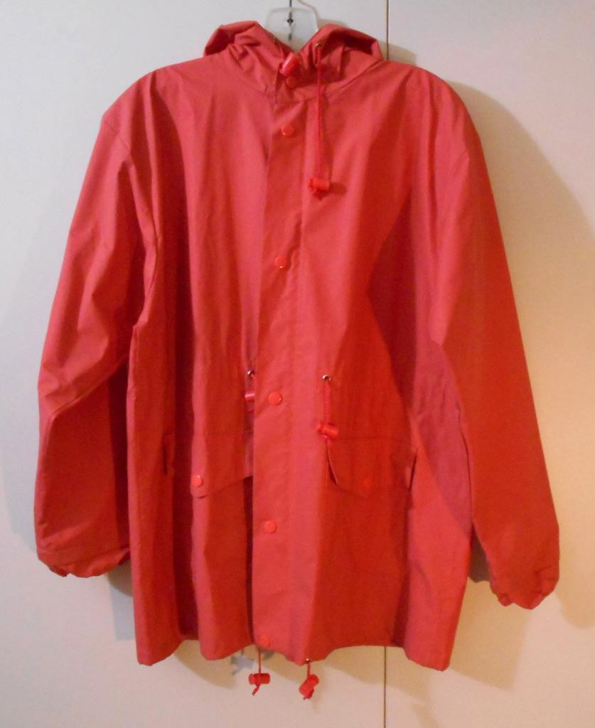 Vtg Gap Kids Storm Buster Raincoat & Pouch Peach/Orange L/XL