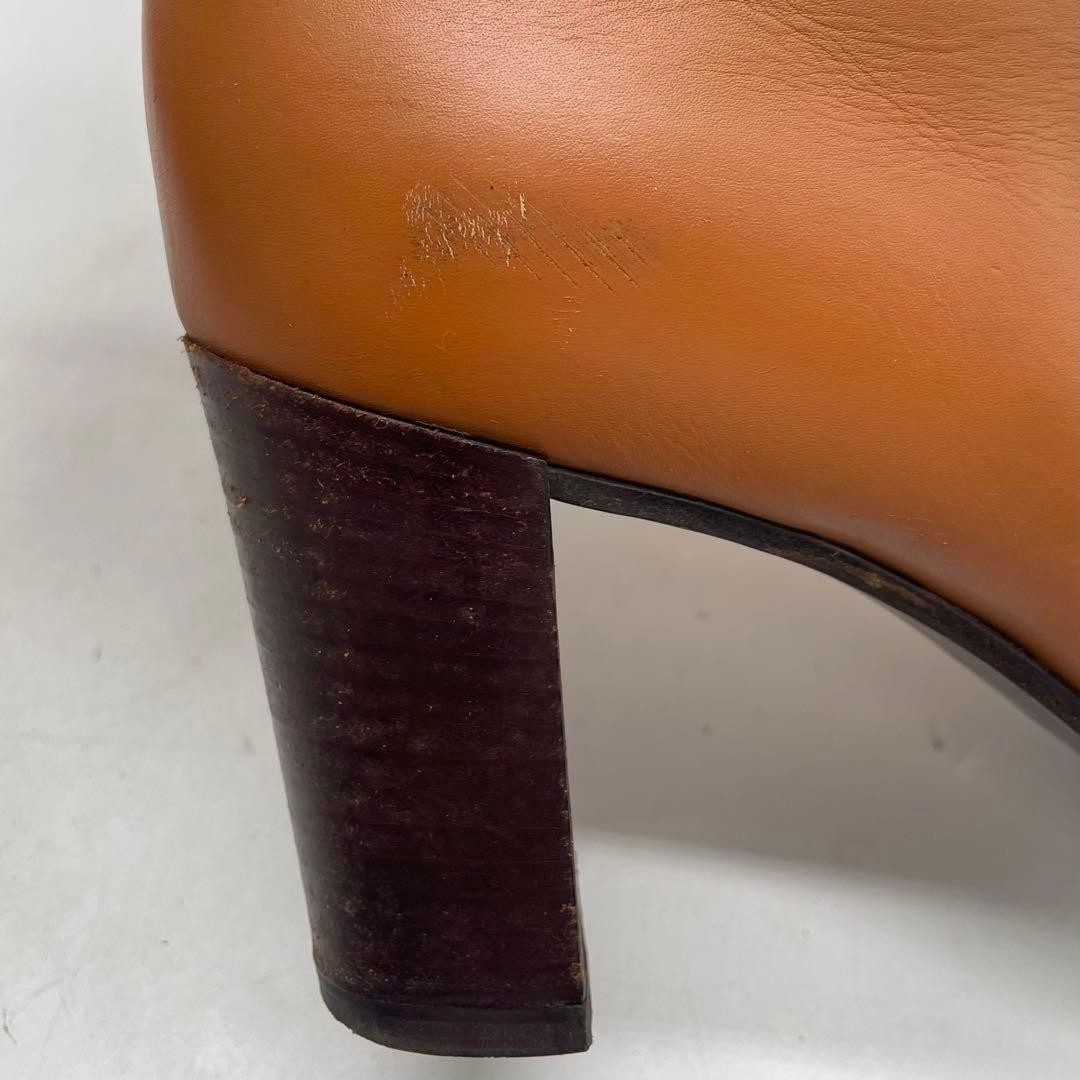 Sergio Rossi Brown Leather Knee High Boots 37 2.8in Heel Auth