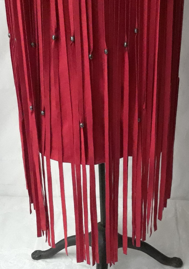 L&B Lucky & Blessed Red Fringe Button Sleeveless Top Western Style Small NWT
