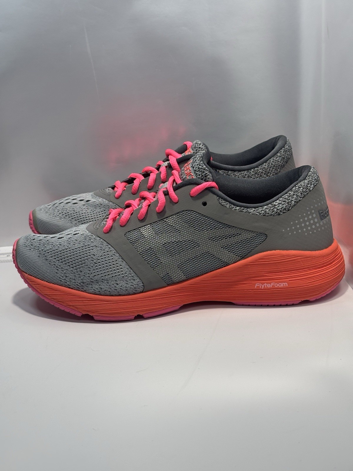 Asics Women’s US Size 7 Roadhawk Flyte Foam Grey/Pink Running Shoes Athletic