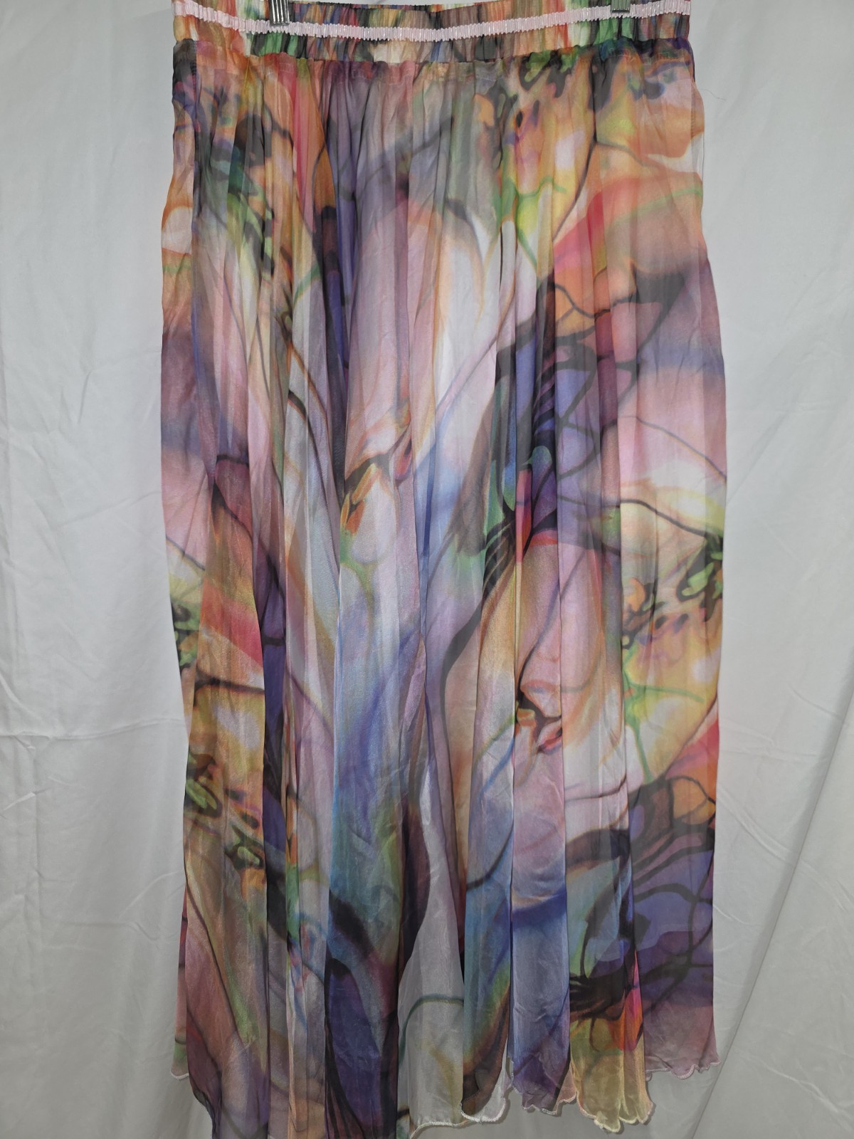 New with Tags Afil-i Maxi Skirt Multicolor Size 3XL Elastic Waist