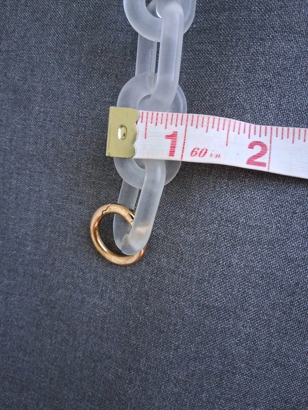 Large Chain Matte Clear Acrylic Handbag Strap Gold Tone Clasp Replace. 21″ Drop