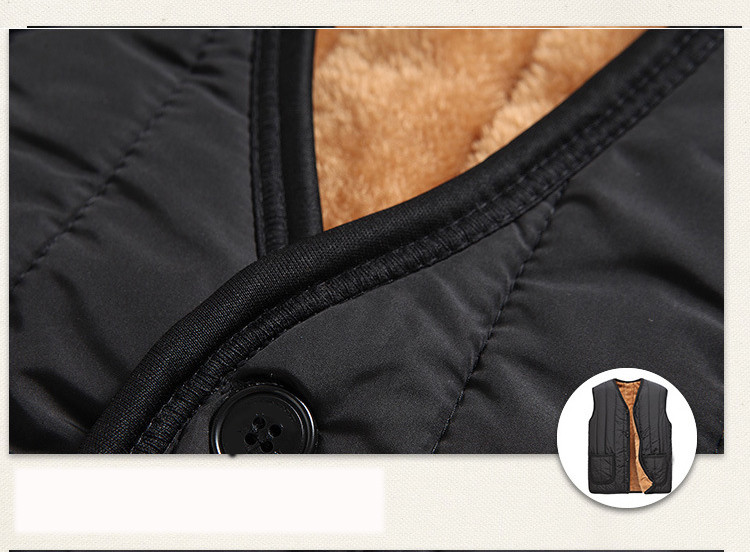 Men Winter Warm Thicken Vest Fleece Lined Jackets Coat Sleeveless Waistcoat Gift