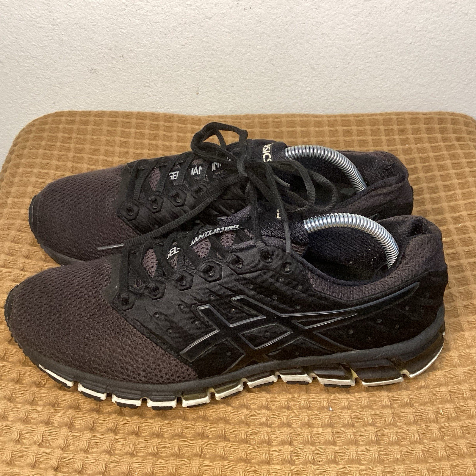 Asics Gel Quantum 180 Running Shoes Men Sz 9 Sneakers T6G2N Triple Black Lace Up