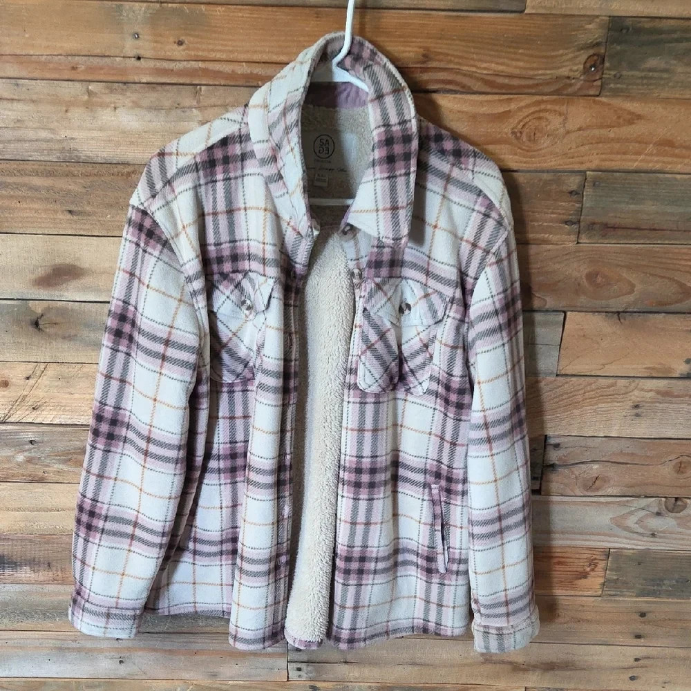 Sage Checkered Utility Jacket – Pink and Cream