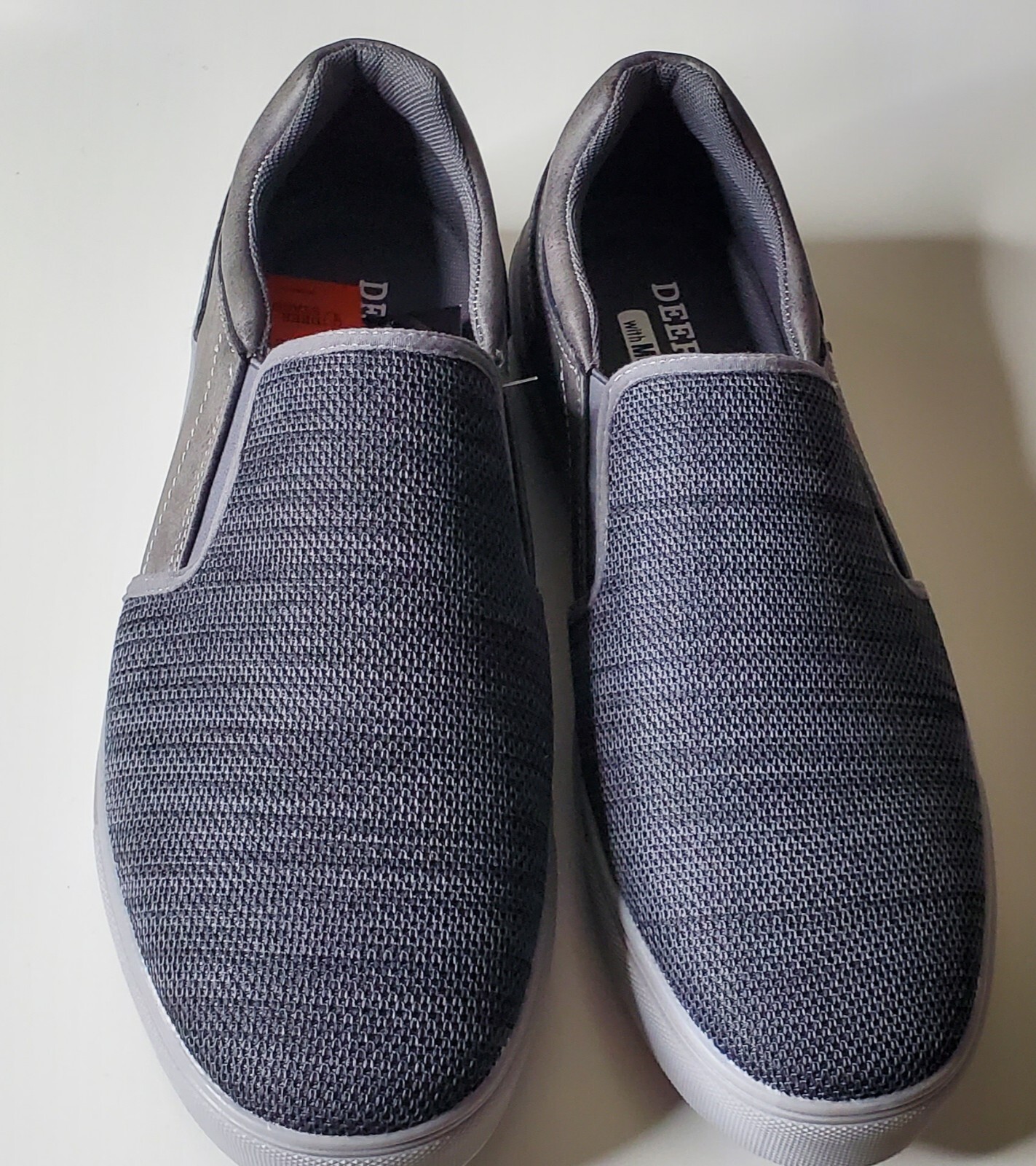 Deer Stags Mens BRYCE Knitted Fabric Knit Casual Fashion Sneakers, SZ 12M, Gray