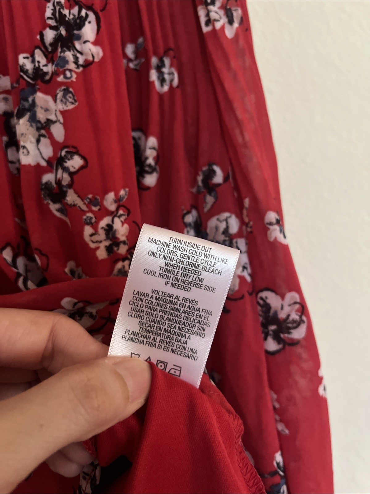Simply Emma 3/4 Wide Sleeve Babydoll Lined Floral Red Top Blouse SZ 3X