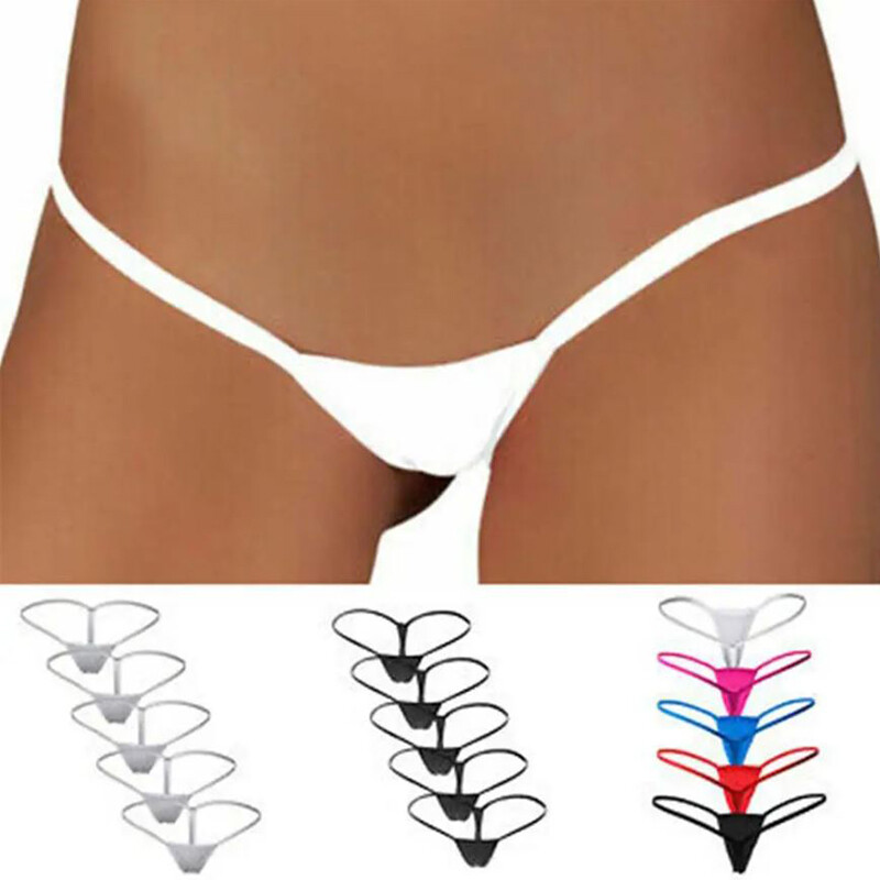 5 Pack Lot Mini G-String Underwear Women Sexy Thong Panties Micro Lingerie Panty