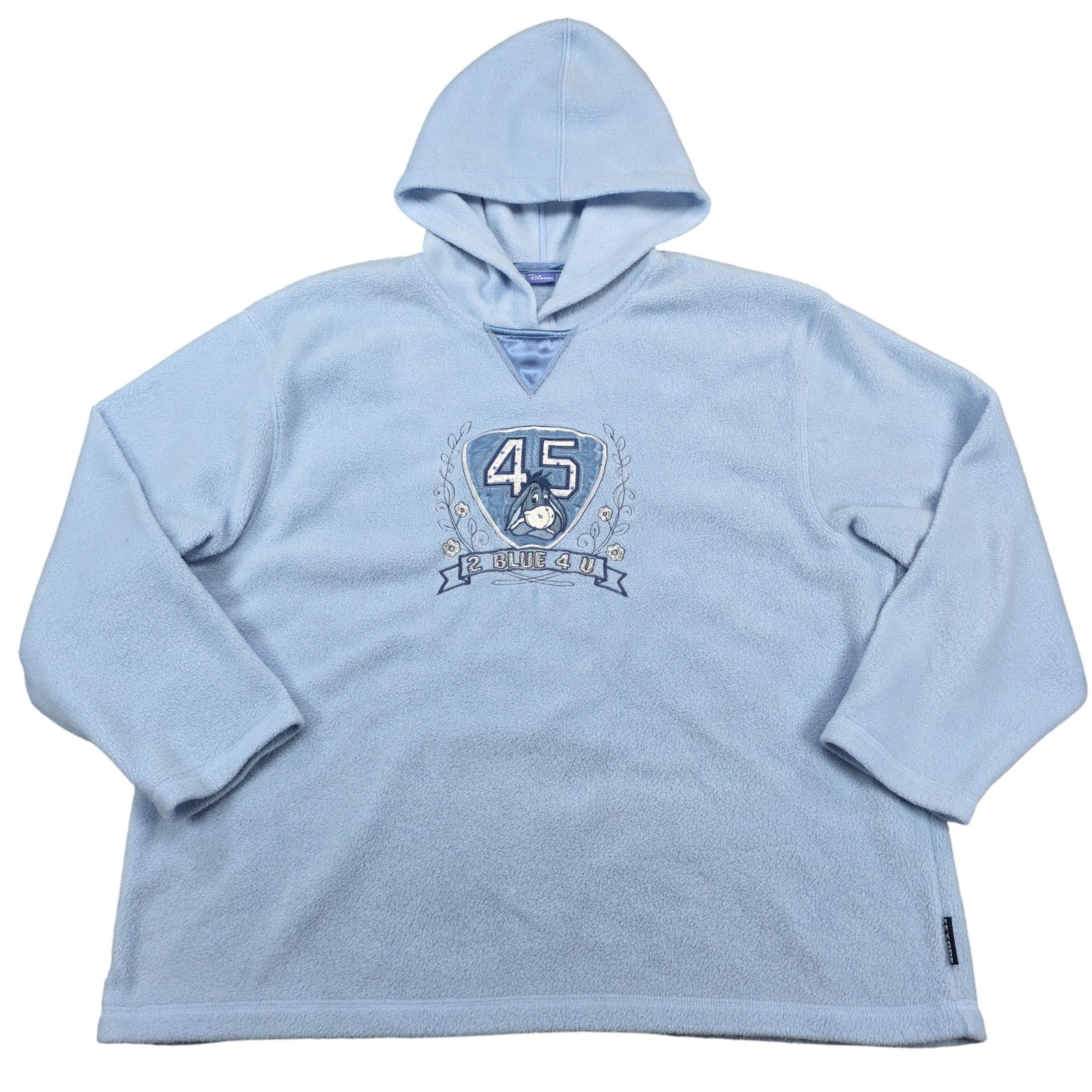 Disney Eeyore Hoodie Womens Large Blue Fleece Pullover 2 Blue 4 U 45 Graphic