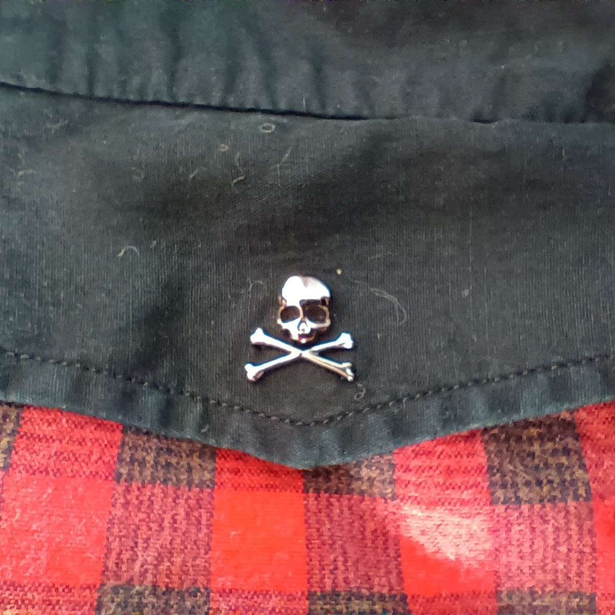 PHILIPP PLEIN Skull Metal Logo Checked Diamond Cut Shirt Red Black Mens Small
