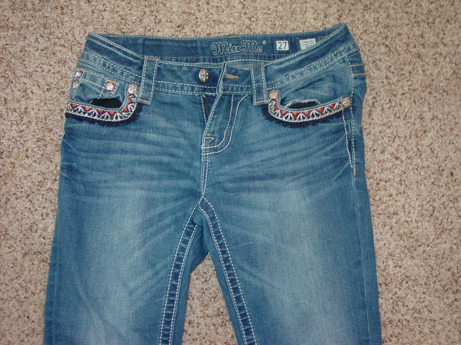 Womens Miss Me JP7697B4D Signature Boot Jeans! Size 27×29
