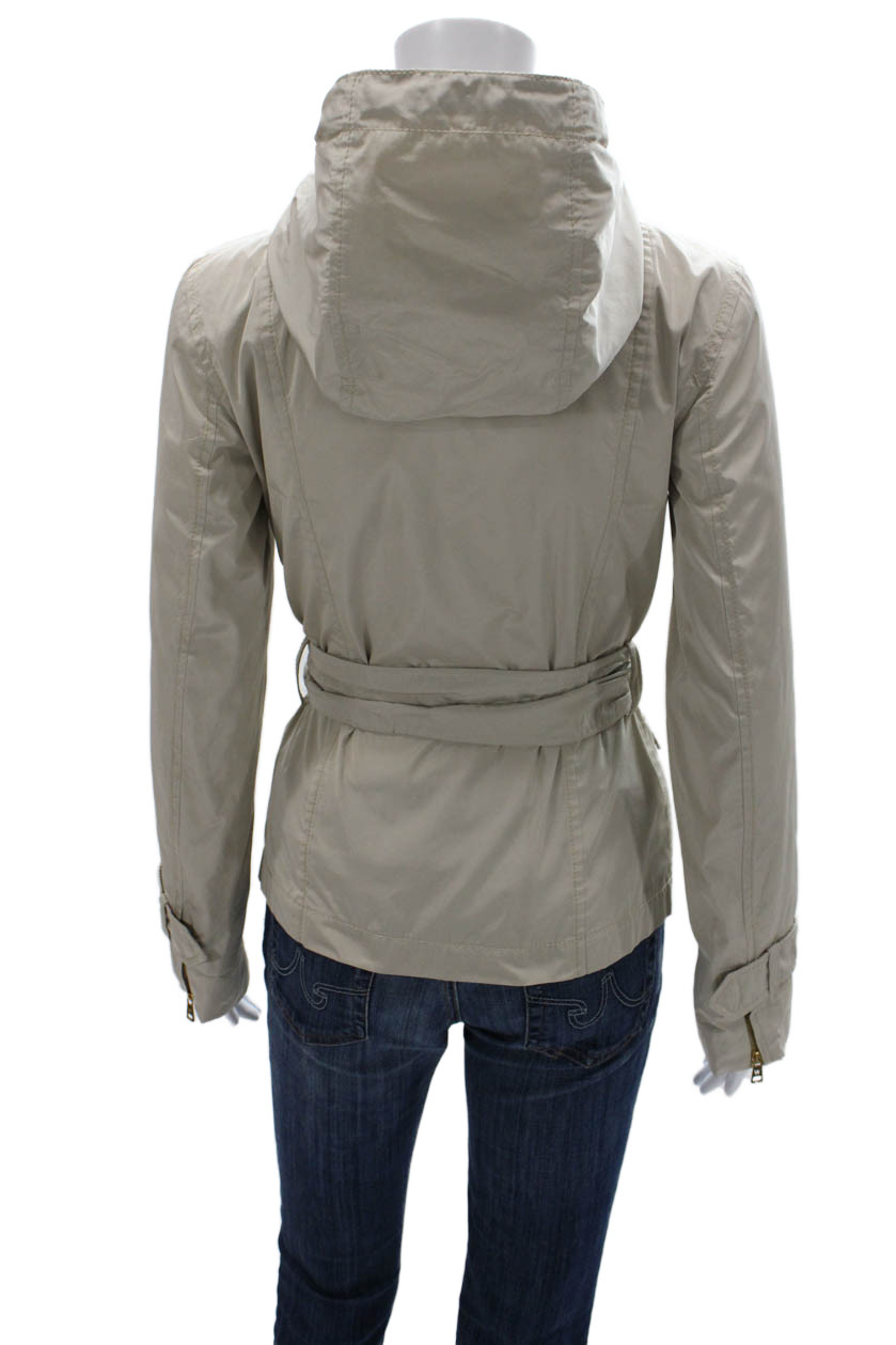 Weekend Max Mara Womens Anorak Beige Zip Long Sleeve Size 4
