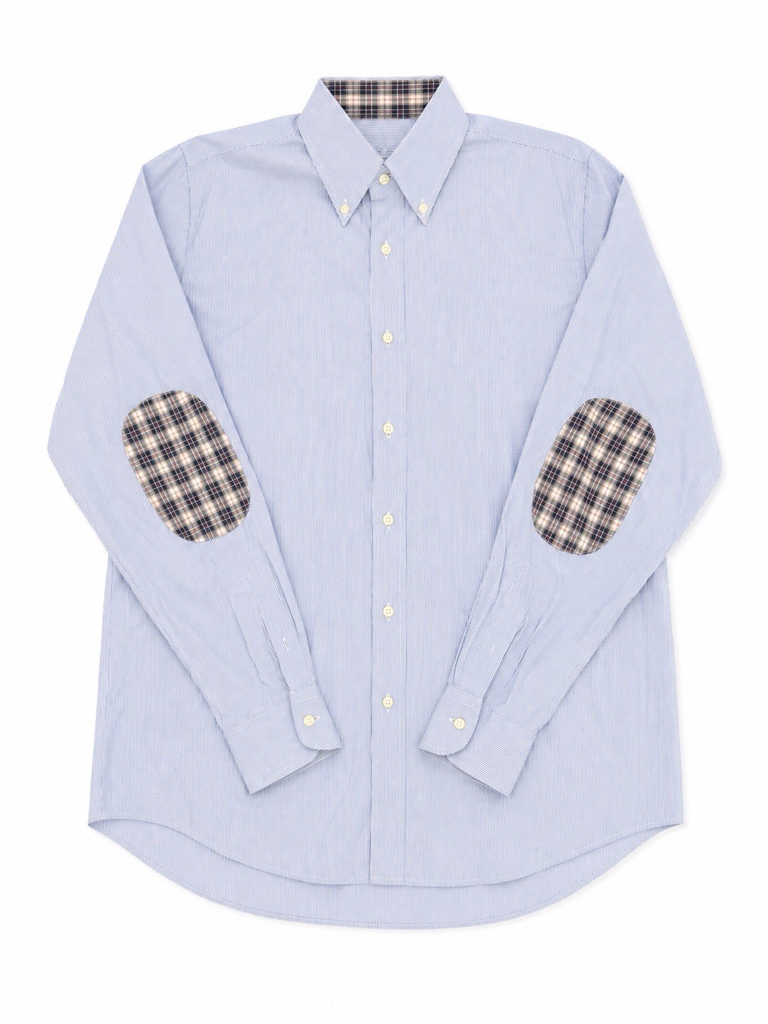 Paul & Shark Yachting Shirt Mens 43 XL Blue Check Button Down Elbow Patch