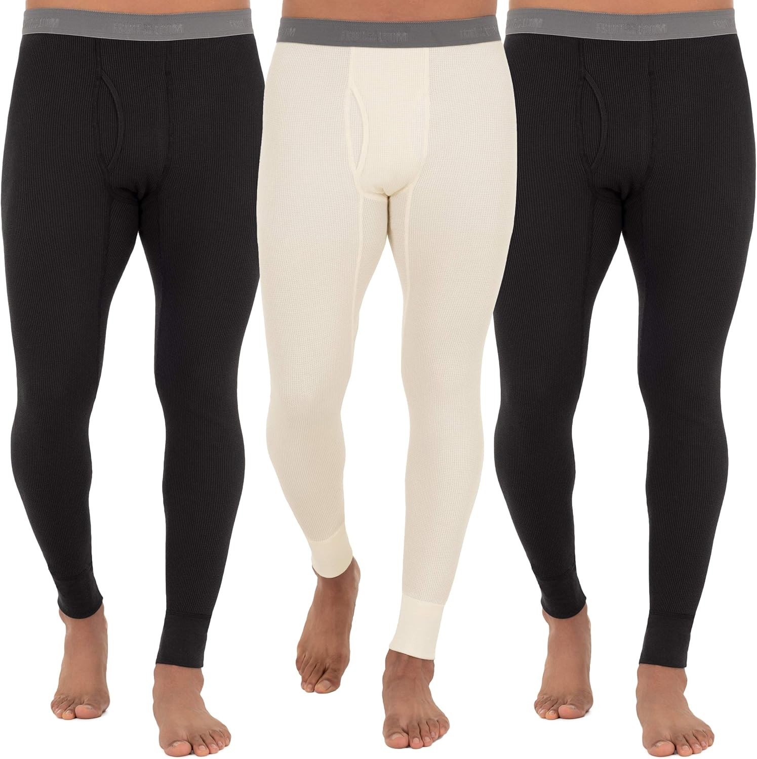 Men Waffle Thermal Long Johns Bottoms Cotton Soft Base Layer Winter Warm Pants