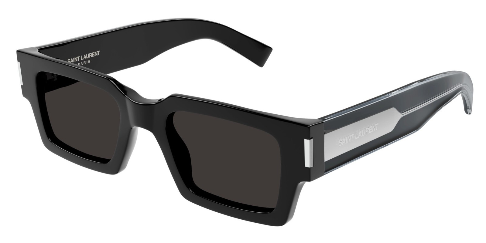 SAINT LAURENT SL 572 001 Rectangular Black Crystal Grey 50 mm Unisex Sunglasses