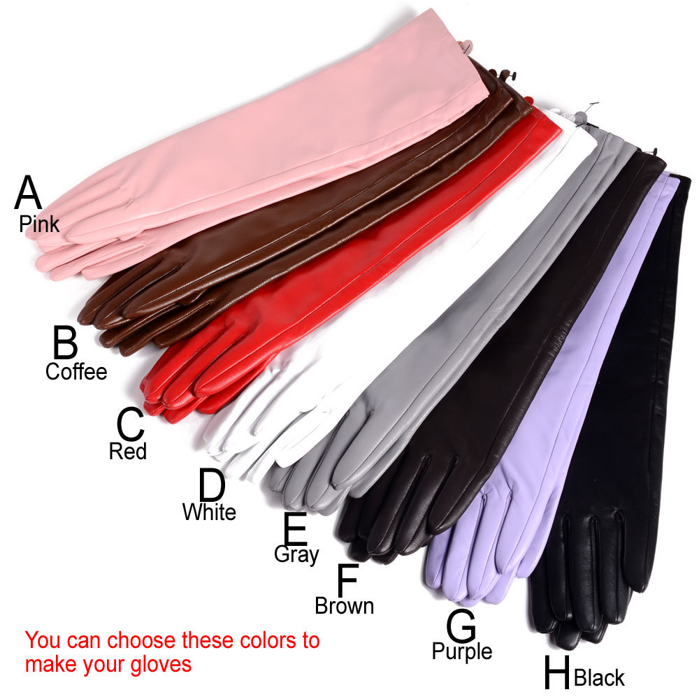 40 50 60 70 80cm Women’s Real leather Overlength Party Evening Opera/Long Gloves