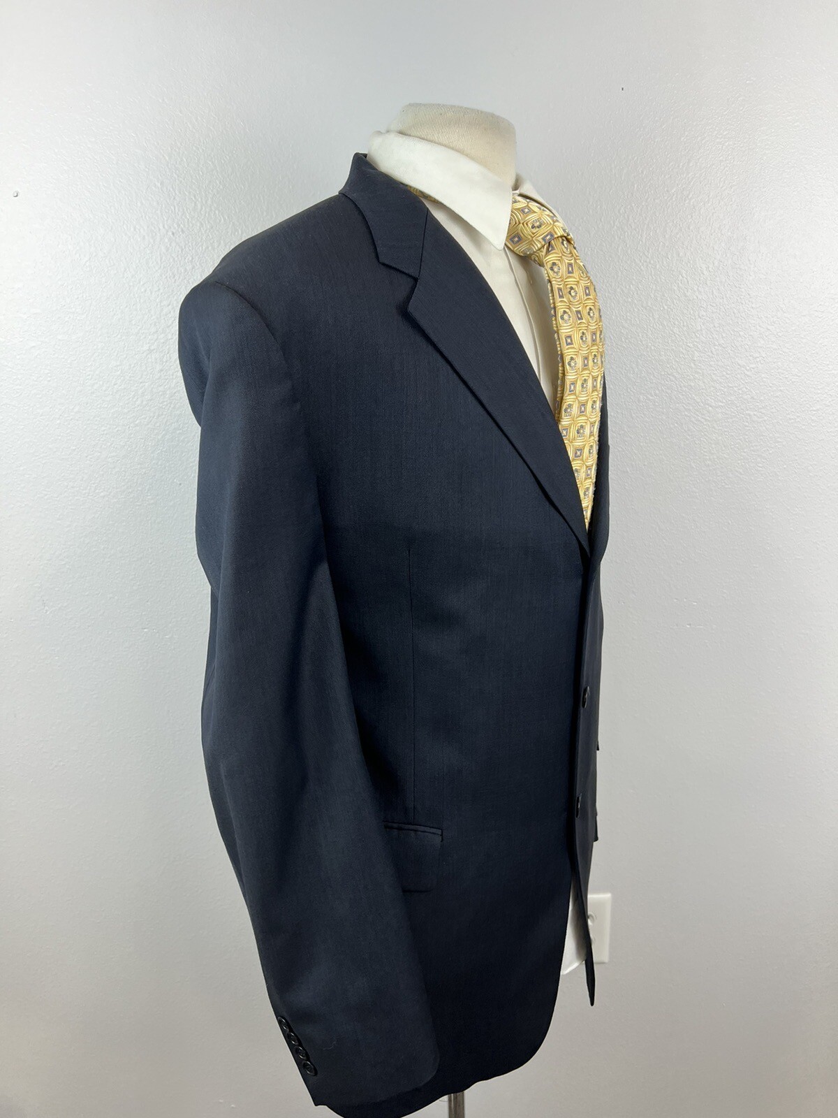 Daniel Cremieux Men’s Navy Nailhead Loro Piana Wool Sport Coat Blazer Size 46 L