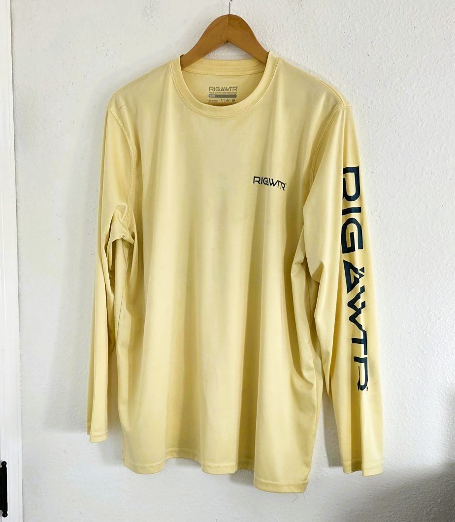 Rig & Water Performance Men’s Long Sleeve Fishing Shirt Yellow Size 2 XL