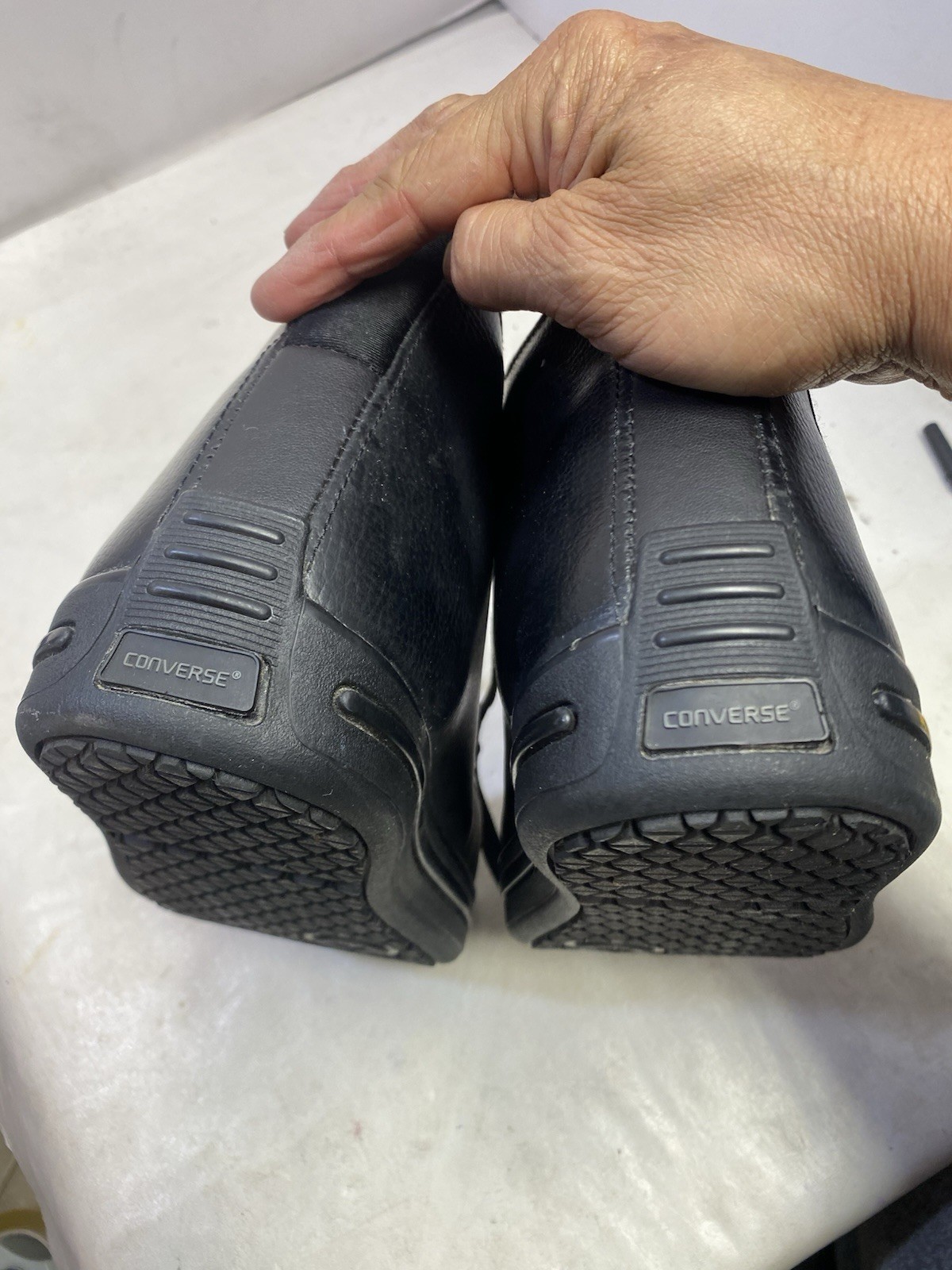 CONVERSE Black ASTM F2413-05  M I/75 C/75 EH STEEL TOE BOOTS SIZE 14M Excellent