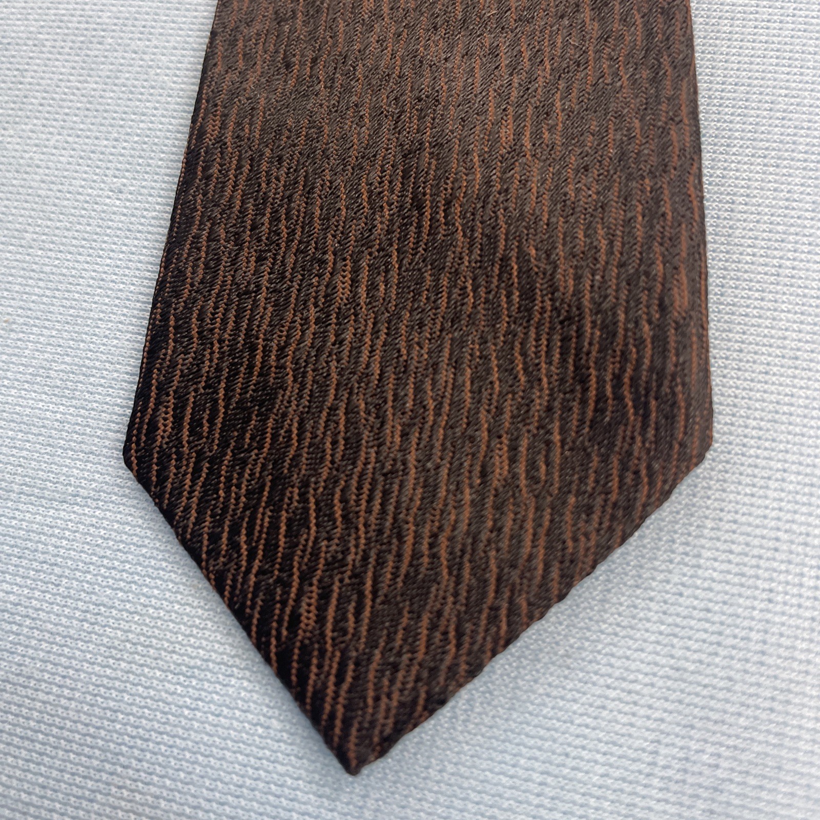 Vtg 50s 60s Tie Beau Brummel Atomic MCM Deco Medallion Brown Slim Necktie 2×53