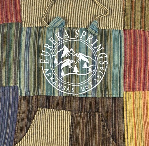 Like International Patchwork Hoodie Boho Hippie Festival Nepal XL Cotton Tassel