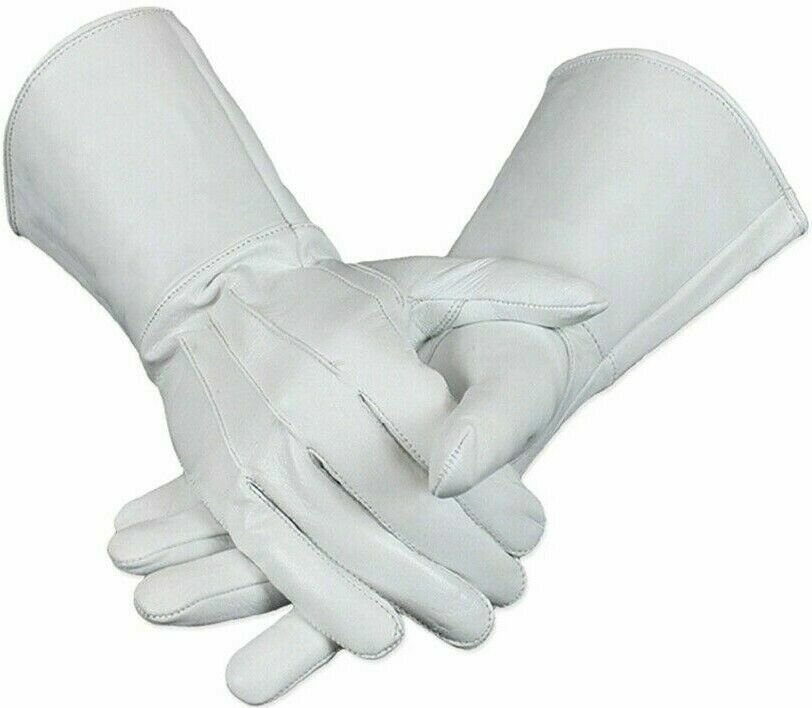 Men’s Medieval Renaissance Costume Cosplay Leather Gauntlets Long Arm Gloves