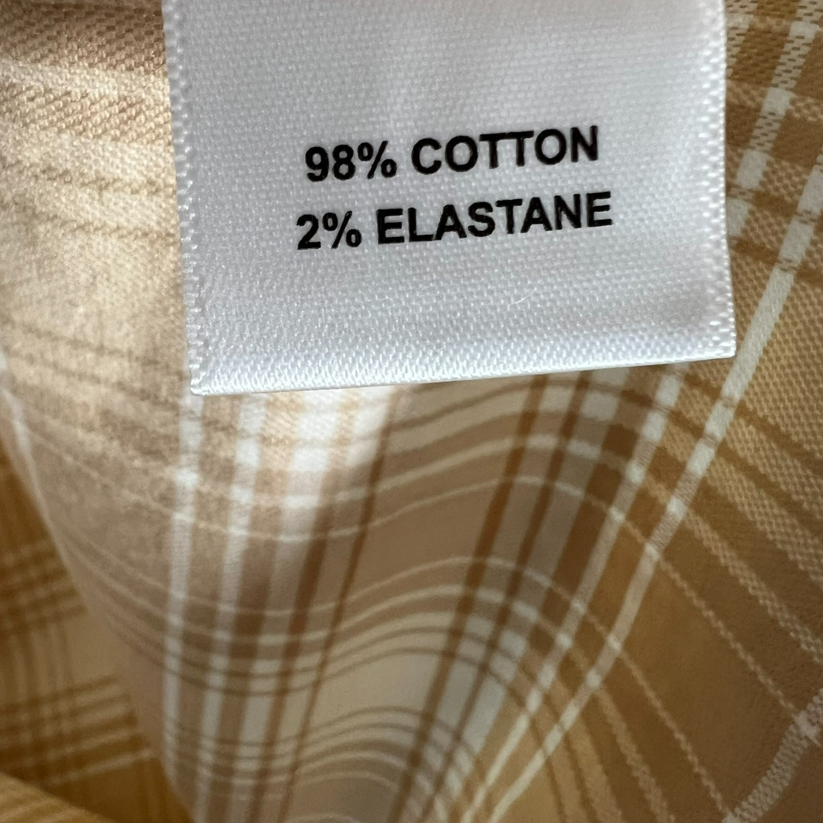 Rowm Shirt Mens Medium Beige Plaid Long Sleeve Button Down Casual Comfort New