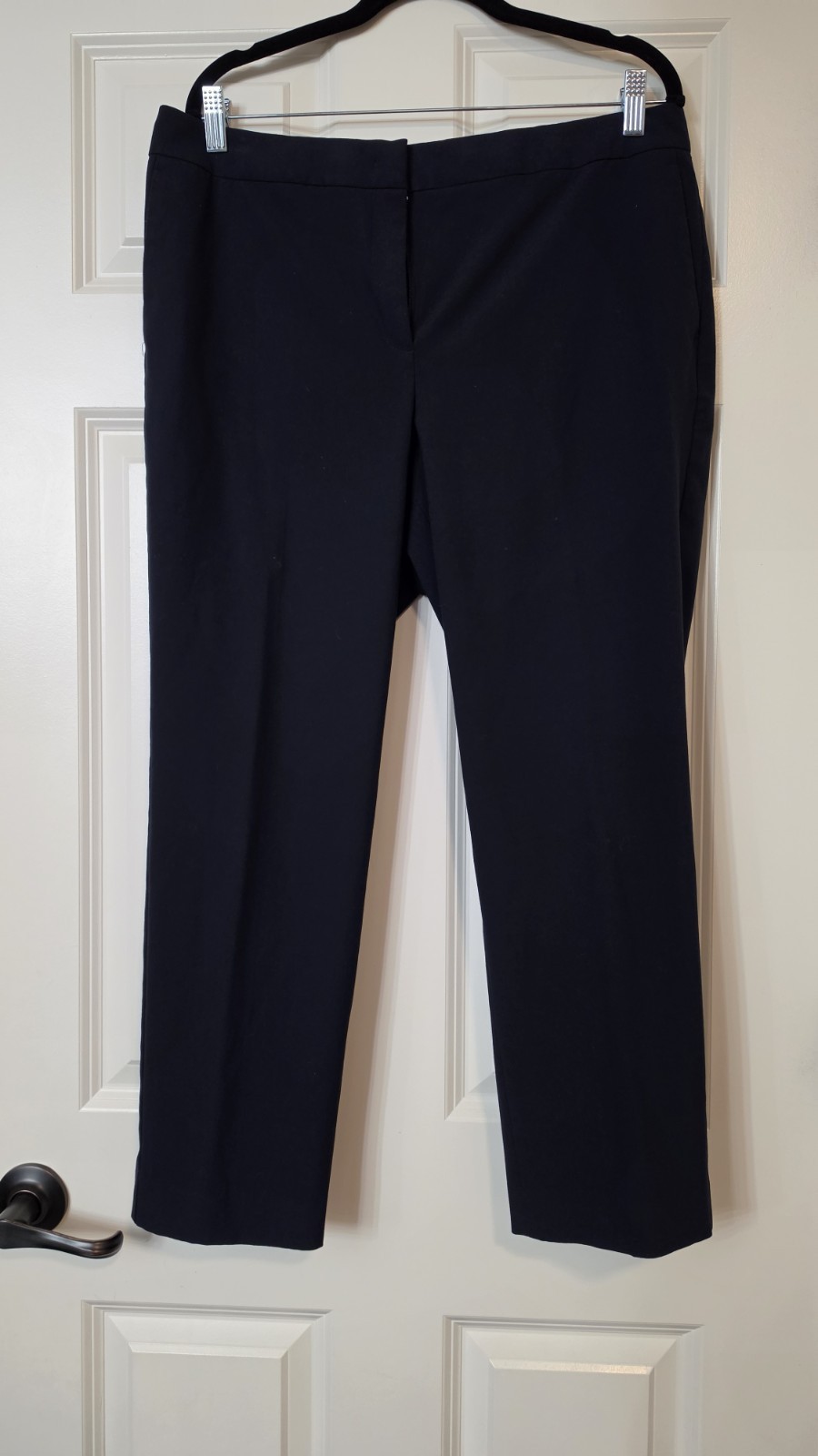 Ann Taylor Women’s 12P Petite Curvy Fit Navy Stretch Straight Dress Pants