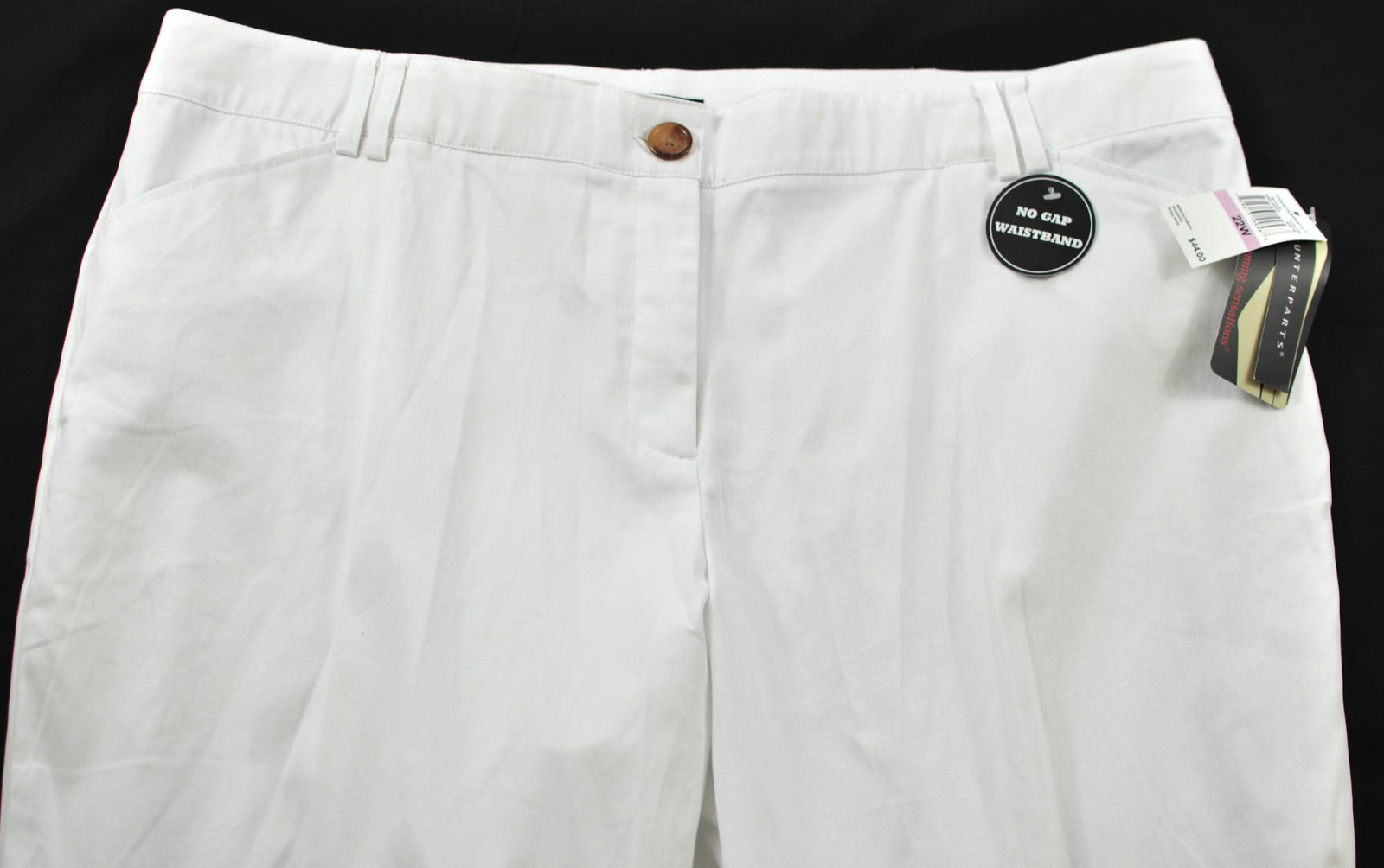 women’s Counterparts dressy white capris size 24W stretch cotton mix ret $44