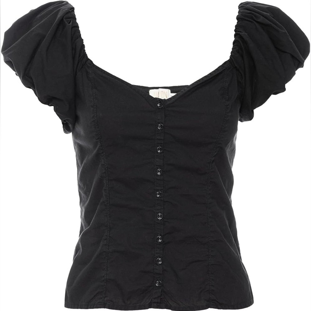 Nation LTD Angel Bubble Sleeve Pima Cotton Top (Small)
