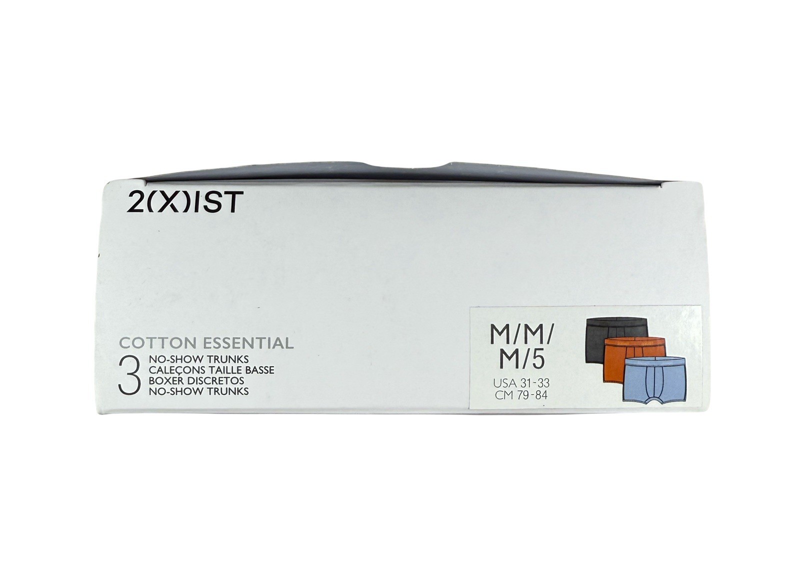 NWT 2(X)IST. Sz M. 3 Pack. Essential Cotton No Show Trunk. Multi. MSRP $39.00