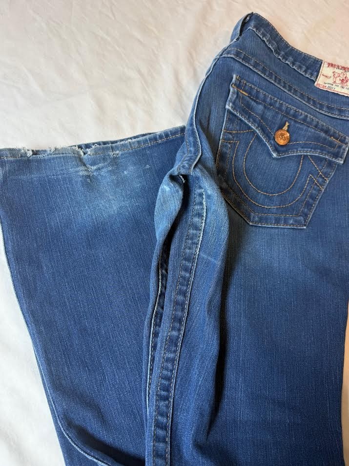 Vintage True Religion Womens Jeans 30 Becky Bootcut Stretch Denim Pants USA Made