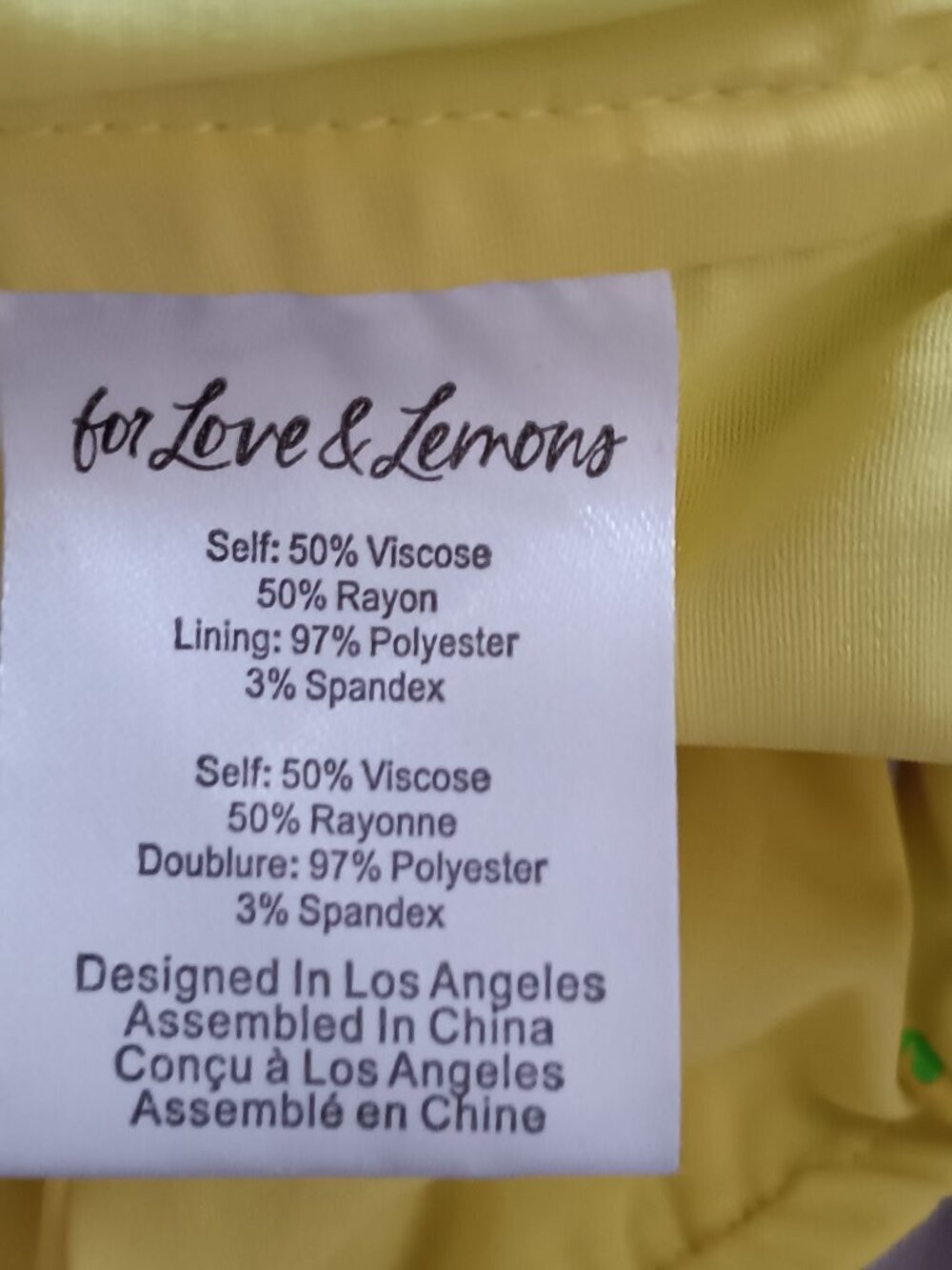 For Love & Lemons Yellow Floral Ruched Tie Front Crop Top XS
