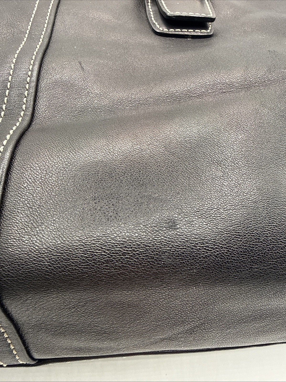 Vintage Coach Hampton 9554 Black Leather Tote Satchel Purse Buckles W/check Book