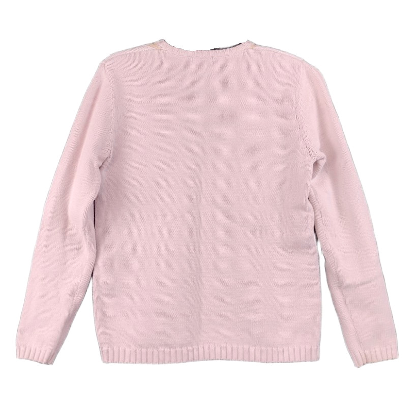 VTG IZOD Sweater Womens Small Preppy Pink Argyle V Neck 100% Cotton Long Sleeve