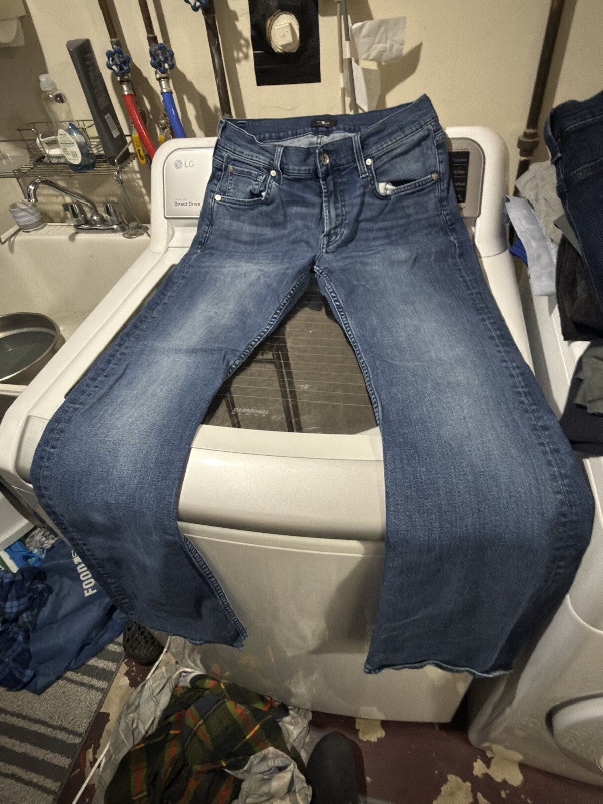 7 For All Mankind Brett Bootcut Denim Blue Jeans Mens Size 30×34”’s