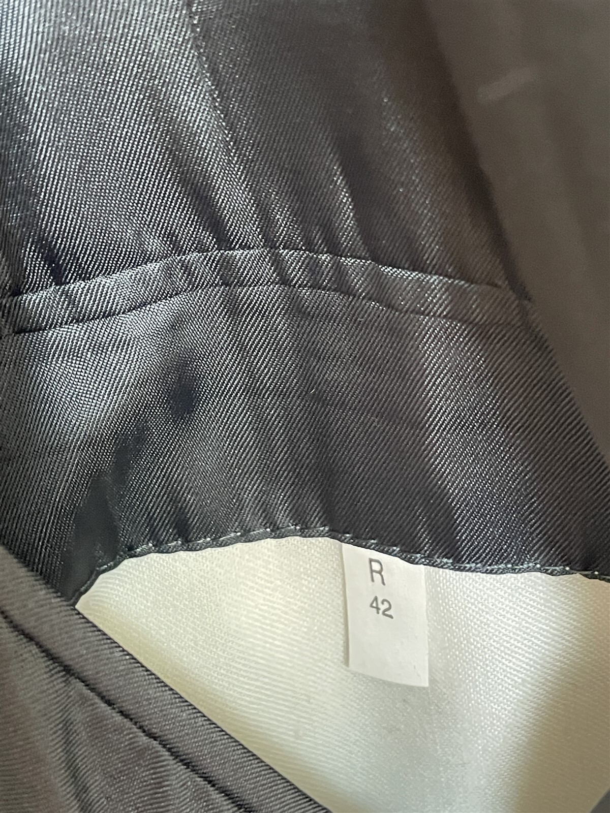 VTG Gianelli Uomo 42R 34 x 28 2Pc Black Wool Blend Hopsack 1Btn Tuxedo