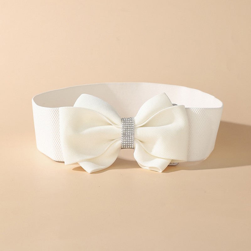Bowknot Waistband Dress Decors Versatile Elastic Waistband Wide Waistband