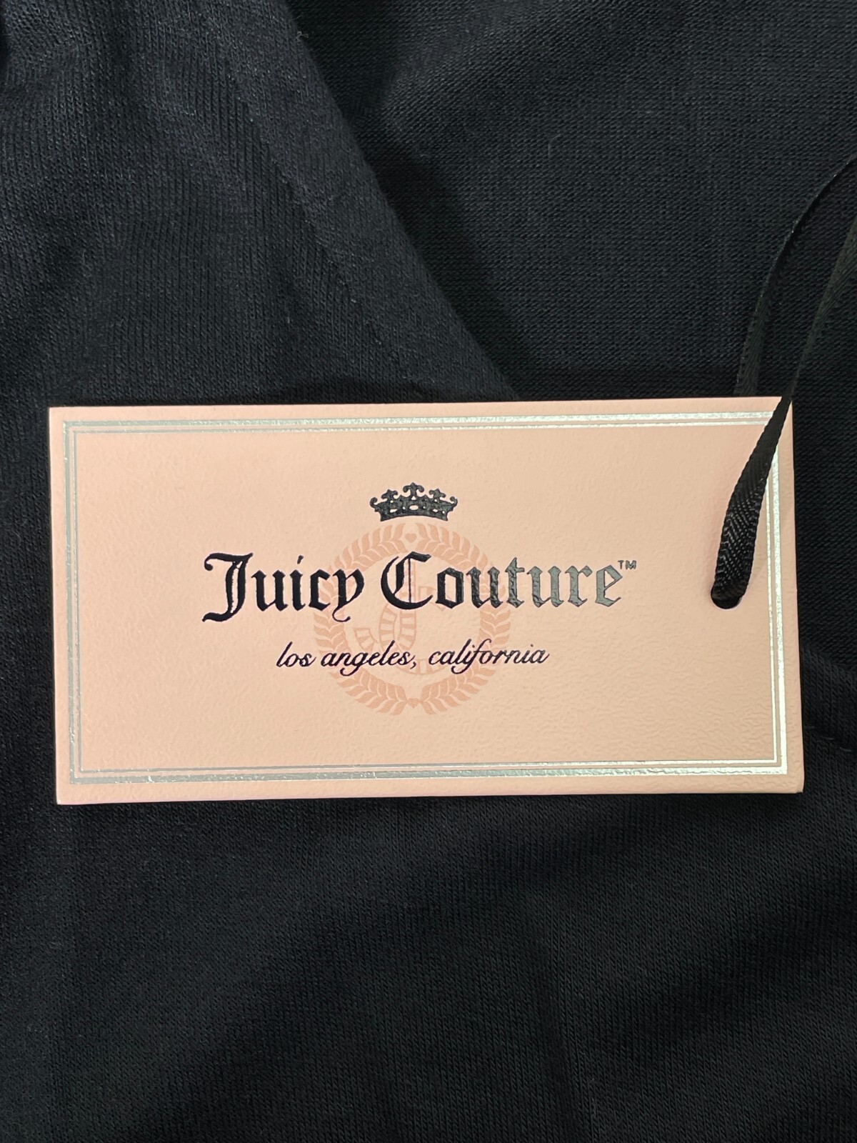 Juicy Couture 3/4 Sleeve Cross Front Pitch Black Top Women’s XXL NWT