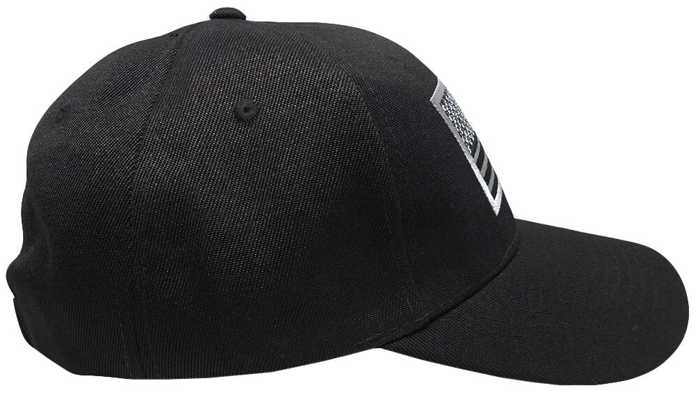 USA American Lt Grey & Black Patch Black Acrylic Adjustable Embroidered Hat Cap