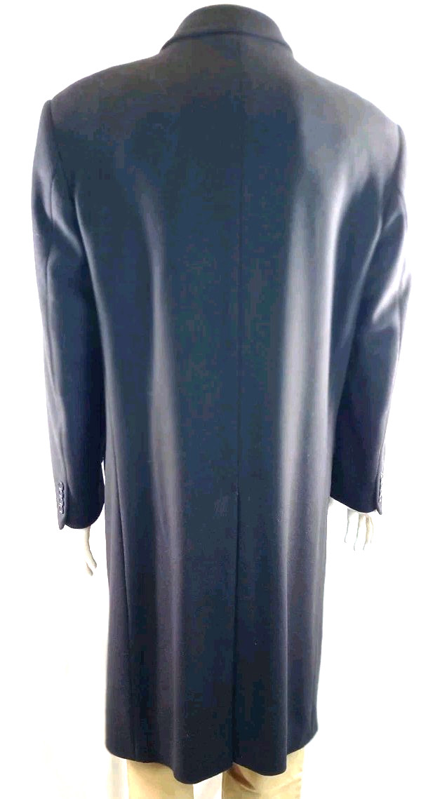 Sartoria Italiana Mens Coat Navy Wool Cashmere Mix Size 52R Smart